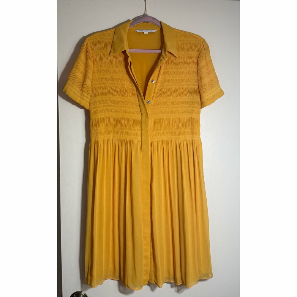 Diane Von Furstenberg Mustard Button-Up Dress